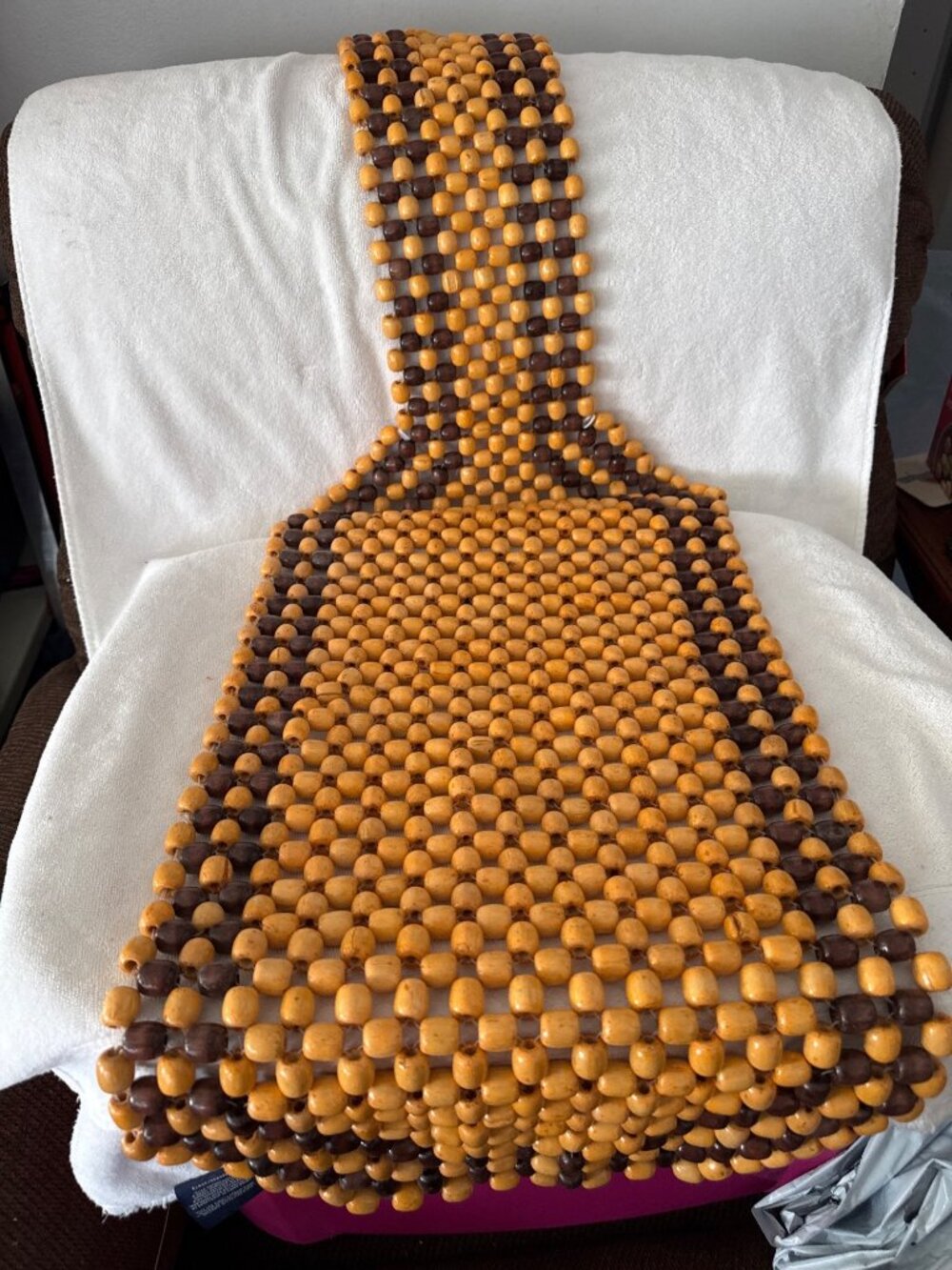 Wooden Beaded Car Seat Cushion Cover Breathable & Durable - 46" Length